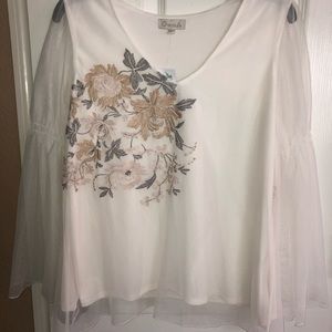 Women’s embellished bell sleeve top